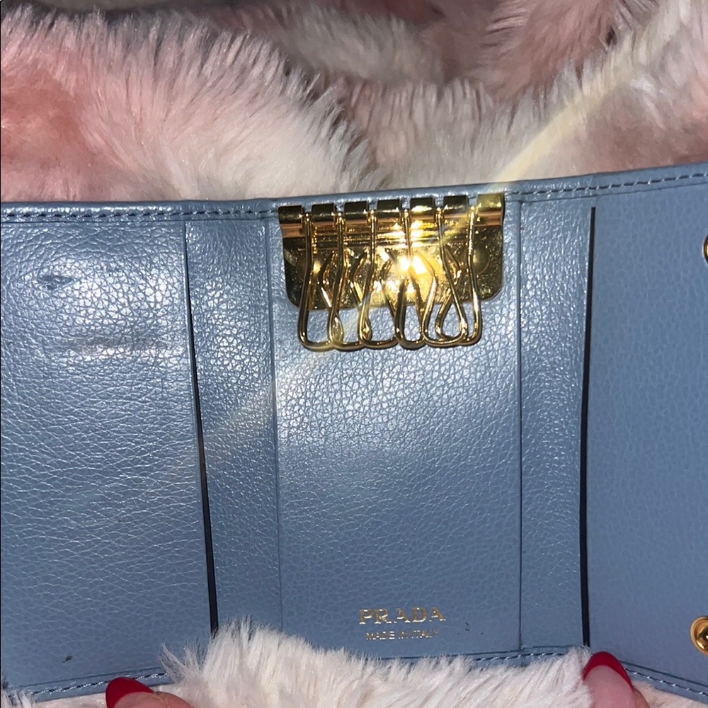 Prada Blue Leather Wallet / Key Case - Picture 2 of 3